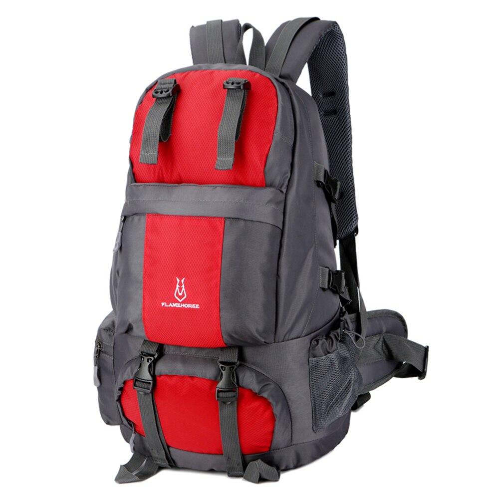 50L Hiking Rucksack Climbing Backpack Rucksack Men Outdoor Sport Bag Travel Daypack Waterproof for Camping Trekking Fishing Bags: Red