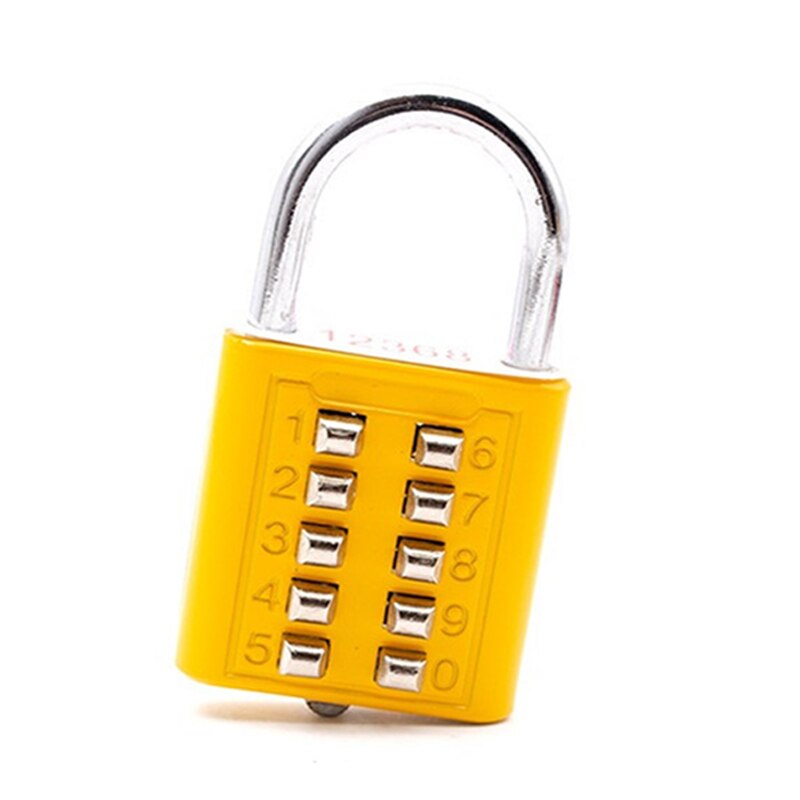 10 Digit Push Button Password Lock Chrome Plated Anti-theft Combination Padlock Push Password Locking Mechanism for Locker etc