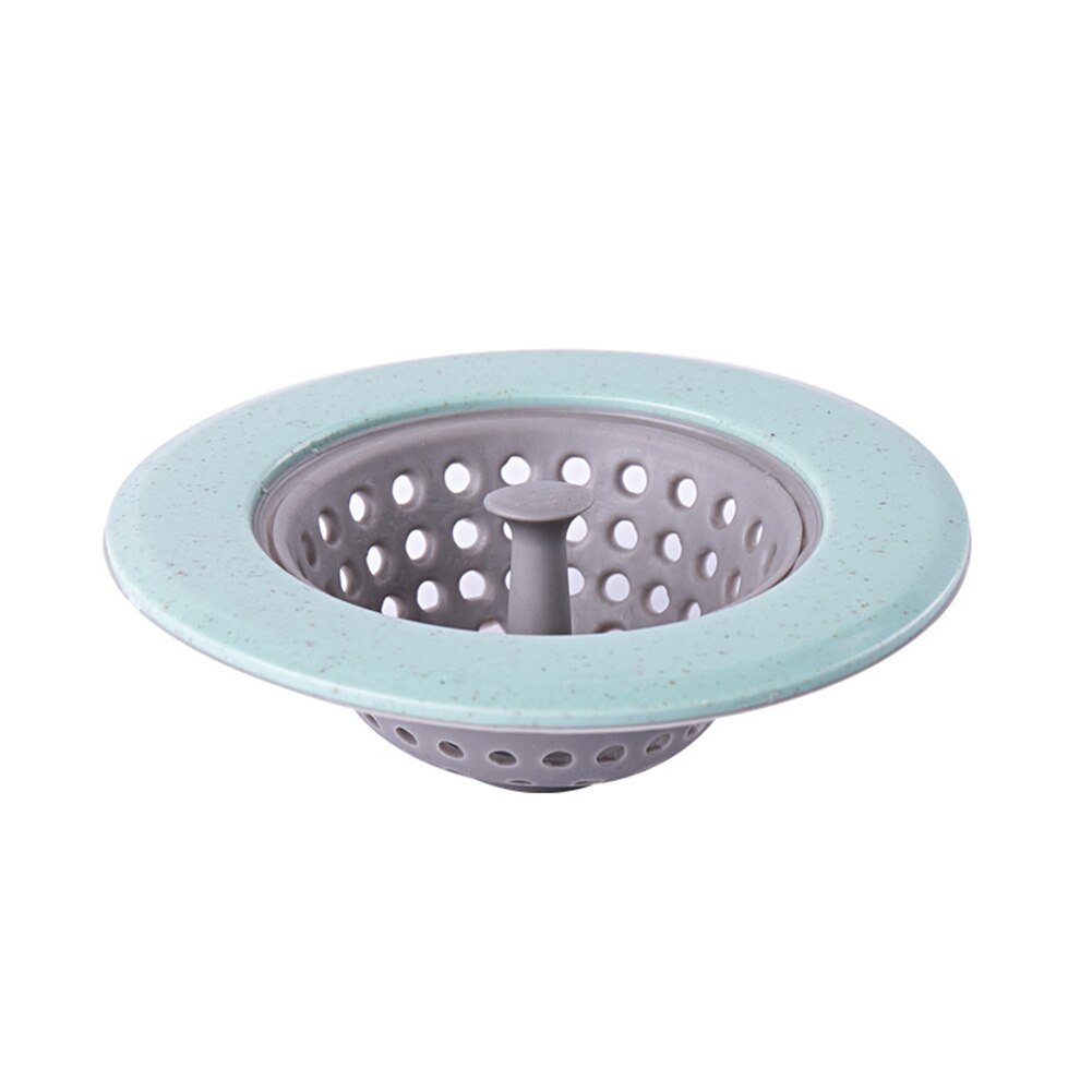 Kitchen Filter Silicone Strainer Bathroom Drain Sink Cover Sewer Hair Filter Bathroom Sink Sewer Anti-clogging Filter: Sky Blue