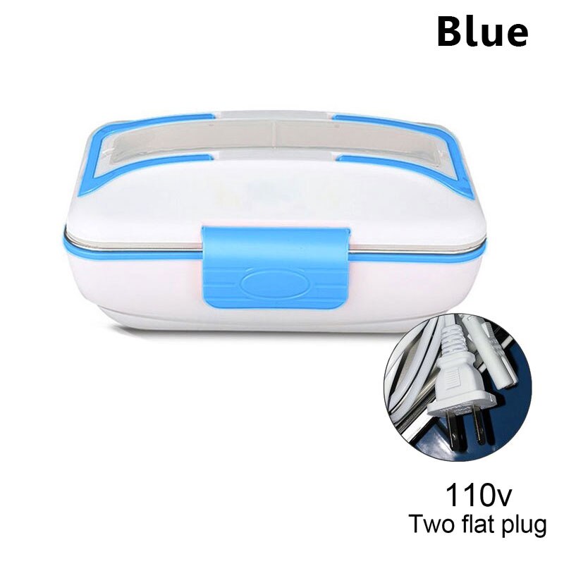 110V/12V Portable Electric Heating Lunch Box Food Warmer Heater Container & LunchBox: 110V  Blue