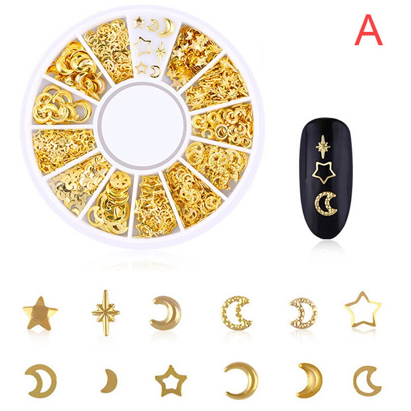 Relleno de materiales de relleno de Color dorado, 1 caja de resina epoxi DIY, herramientas de joyería artesanal para hacer joyas, 2mm-10mm: A