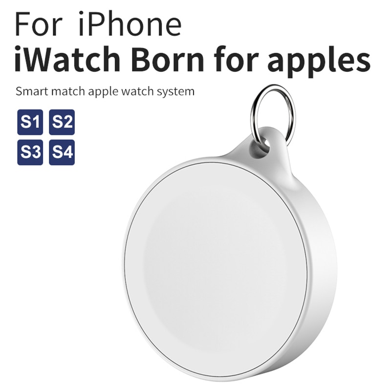 Bærbar magnetisk trådløs lader sensor for apple watch 1 2 3 4 series mini usb lader lader bank for iwatch med nøkkelring