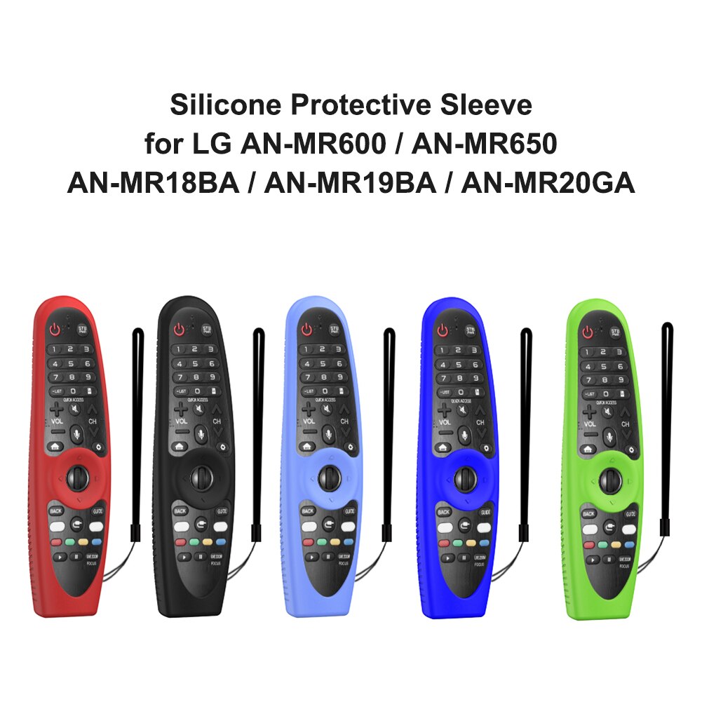 Silicone TV Remote Control Protector Cover for LG AN-MR600 AN-MR650 AN-MR18BA AN-MR19BA AN-MR20GA Protective Case with Lanyard