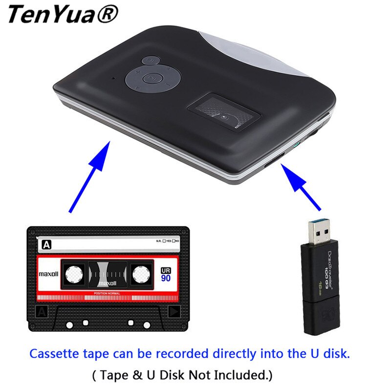 Ezcap USB Cassette Capture Cassette Tape-to-MP3 Converter Into Computer Stereo HiFi Sound Mega Bass