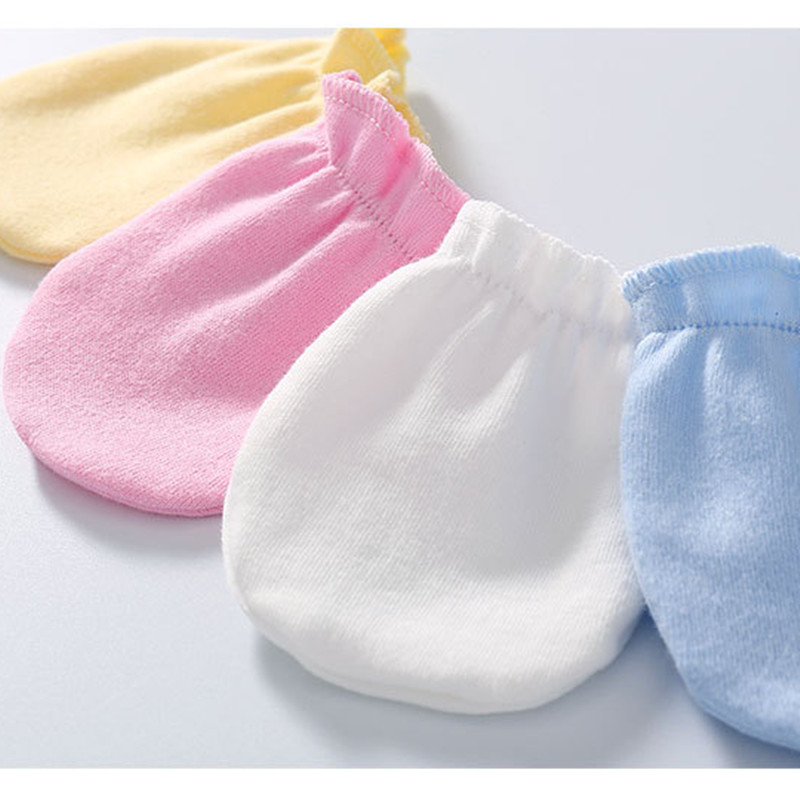 3pcs Set Baby Hats Newborn Gloves Baby Feet Cover Pure Cotton Pure Color Pure Cotton Set