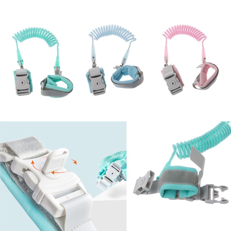 Anti Lost Wrist Link Add Key Lock Toddler Leash Baby Walker Safety Belt Wristband Walking Strap Rope Adjustable Harness 2M