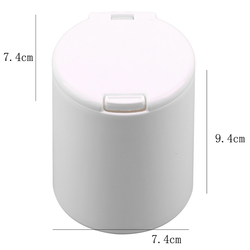 Plastic Round Makeup Organizer With Lid Cotton Pads Container Cotton Swab Makeup Cotton Pads Storage Boxes White Bins