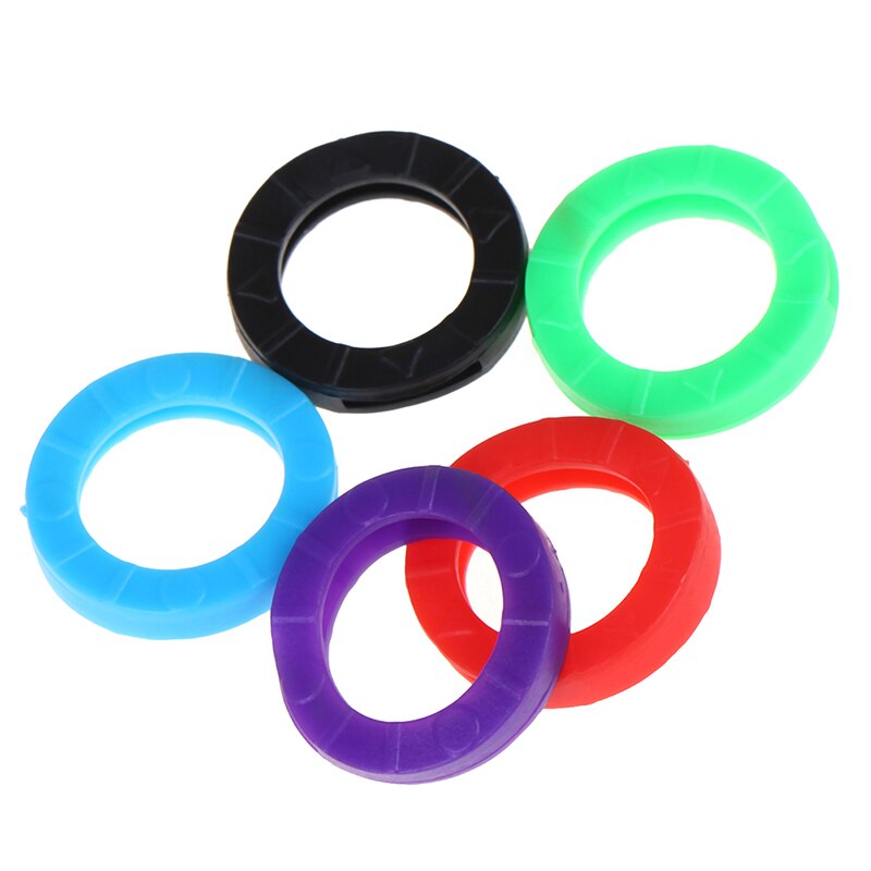 24/32pcs Round Soft Silicone Hollow Multi Color Rubber Soft Keys Locks Cap Key Covers Keyring Elastic Case