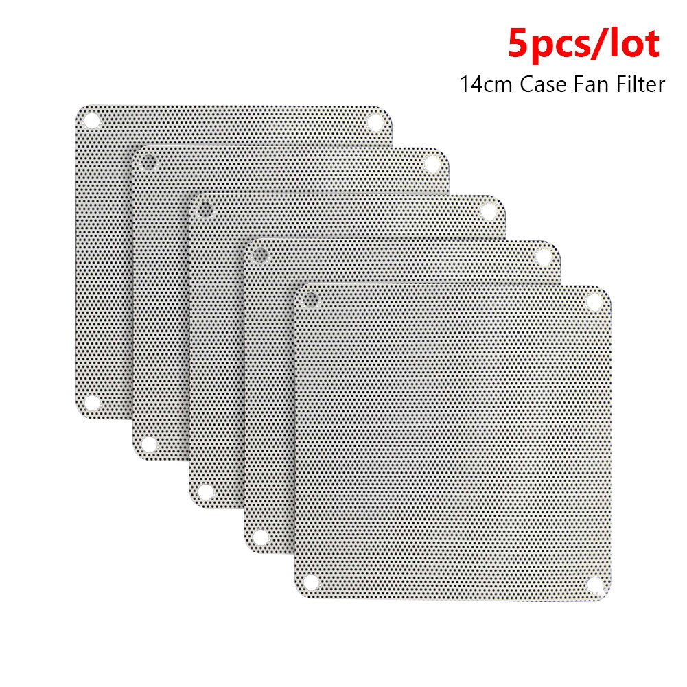 5Pcs 80Mm 90Mm 120Mm 140Mm Pvc Fan Stoffilter Zwart Wit Pc Stofdicht Case Cuttable computer Mesh Cover Computer Koeler Cover: 140MM white