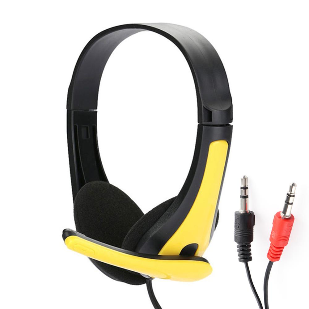 Head-Mounted Oortelefoon Gaming Headset Met Microfoon Noise Cancelling 3.5Mm Headset Voor Pc, PS4, Xbox Een: Yellow02