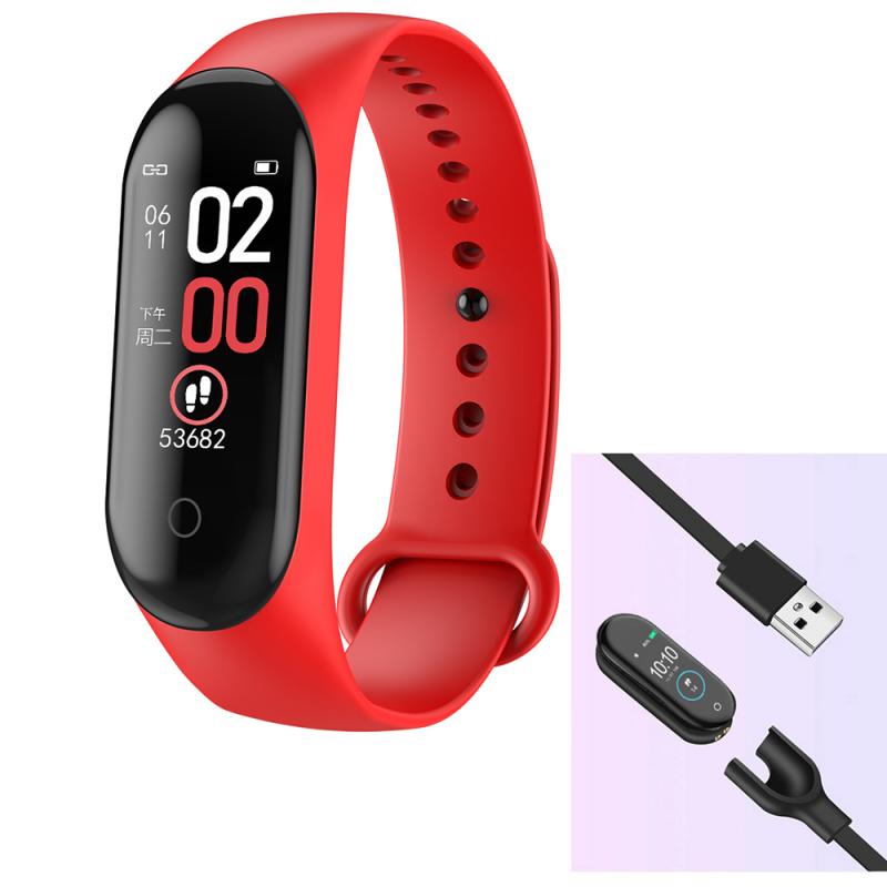M4 blood pressure Monitor smartband Smart band fitness tracker sport smart band heart rate pedometer waterproof bracelet TSLM1: Light Grey