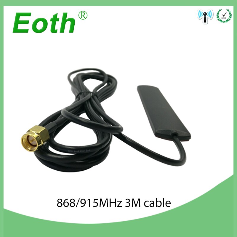 868mhz Antenna 915mhz lora glued strip patch antenna GSM SMA-Male connector Aerial 3 meters Cable 868 mhz 915 mhz antena antenne