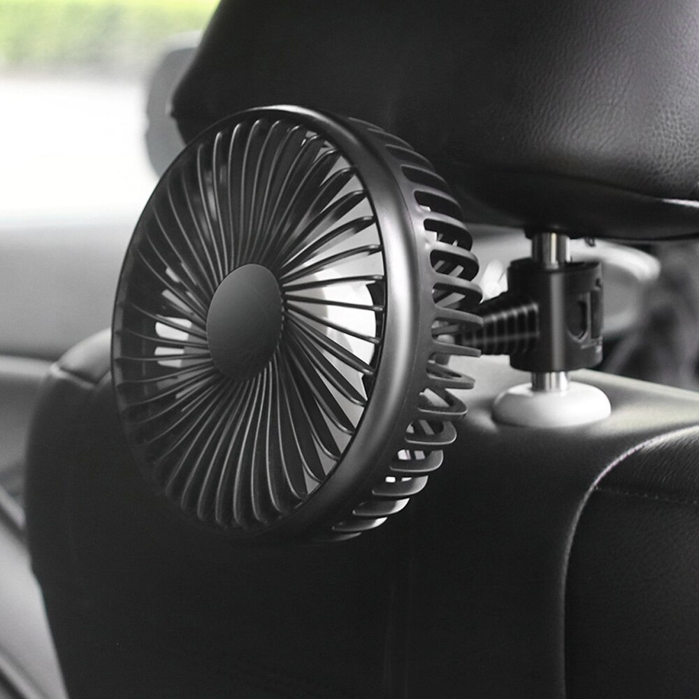 Ventilador USB de 2 estilos para coche, ventosa para asiento trasero de coche de un solo cabezal, 12V y 24V, Control Universal de viento grande y tres velocidades