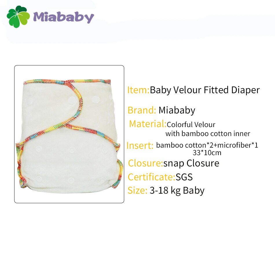 Miababy Bamoo Velours Doek Luier Milieuvriendelijke Wasbare Baby Nappy Herbruikbare Onesize Ingerichte Luier