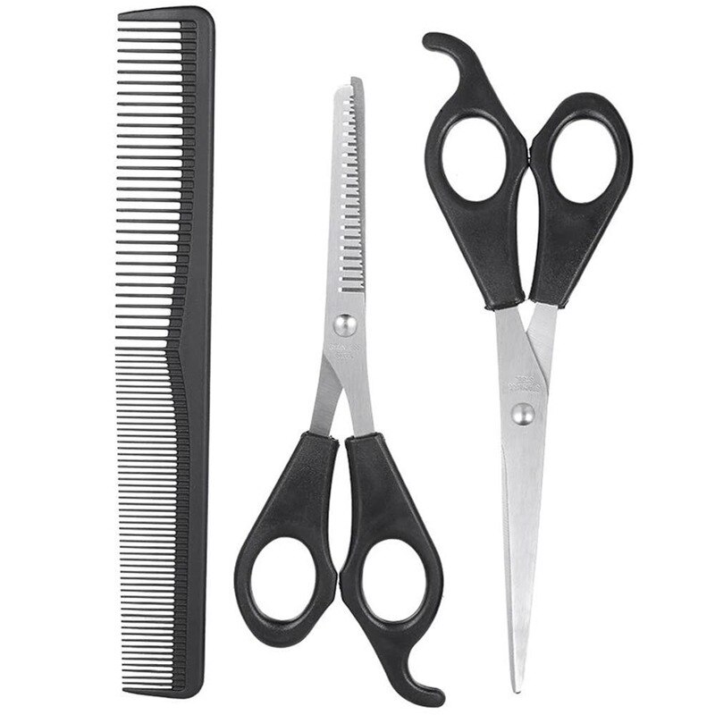 3 Pcs Hair Scissors Cutting Shears Salon Barber Hair Cutting Thinning Hairdressing Styling Tool Hairdressing Comb: Default Title