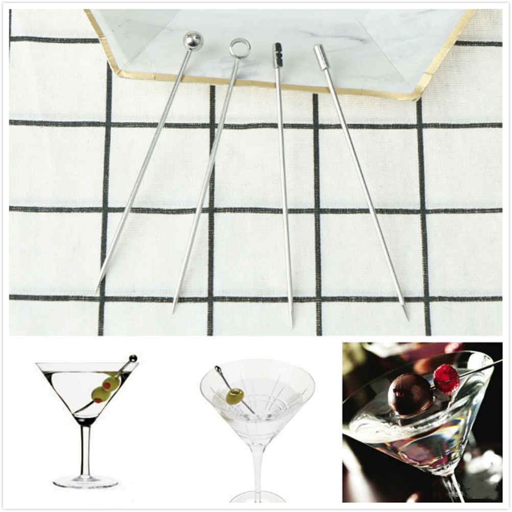 4 Stks/set Cocktail Sticks Rvs Fruit Vork Groente Keuken Gadgets Fruit Vork Eetkamer Bar Koken Gereedschap Accessoires