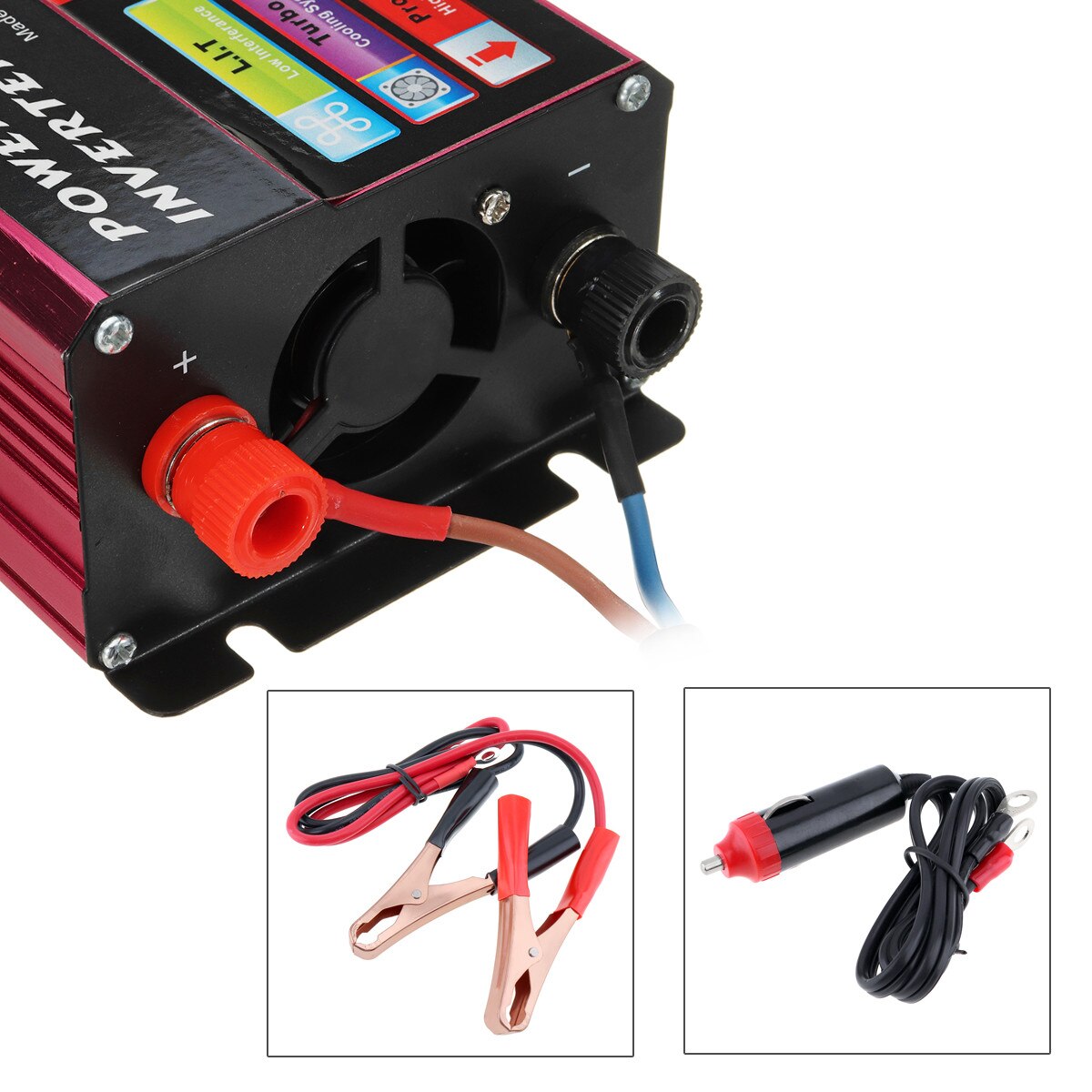 12/24V TO 110V 1200W Power Inverter Vehicles Inverter Charger Converter Adapter Truck Rechargeable