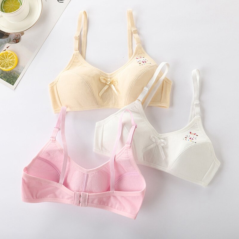 Cotton Training Bra for Teen Girls Underwear Adolescente Teen Bra Tops Crop Small Vest Kids Underwear 10-13Y Puberty Clothing