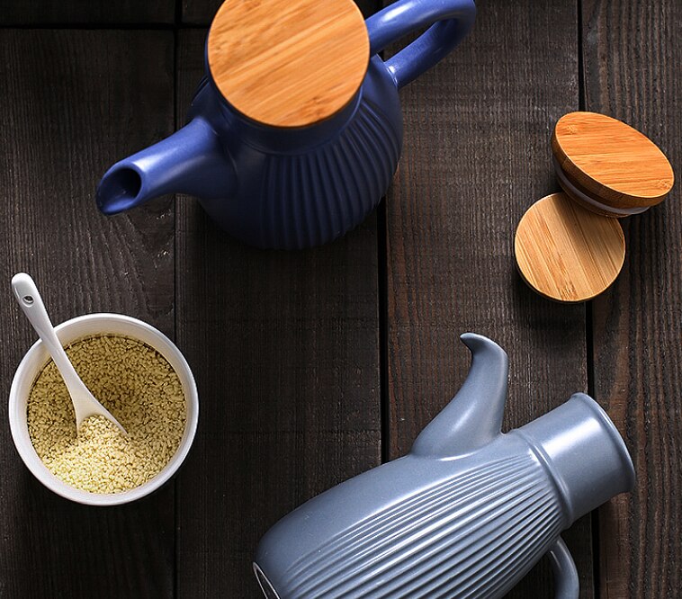 Japońnarty styl ceramiczne ocet bar oleju robić przechowywania butelek przybory kuchenne szczelny przyprawy butelki sosu sojowego PotLF387