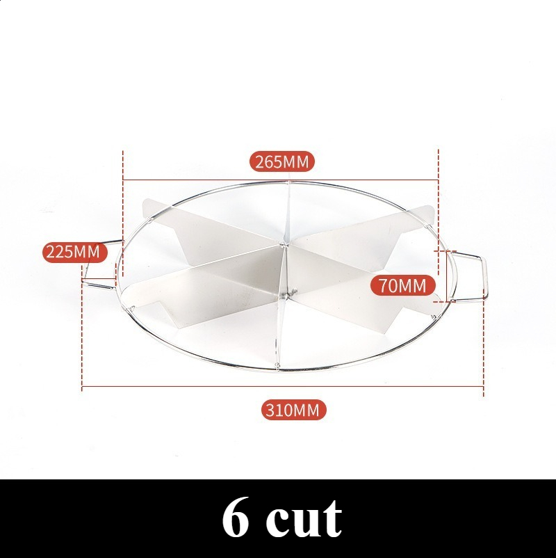 Kakeskjærer i rustfritt stål, pizzaskjærer, paiskutter, 6/7/8- skåret, like deler, kakedeler med håndtak, pizzaskjærer til bakverk og ost: Rosa