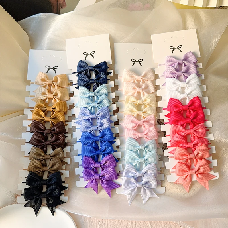 10 Uds. De lazos de 3 estilos, banda de goma elástica para el cabello, lazos para el cabello, cinta, coleta, accesorios para el cabello de grogrén, bandas para la cabeza para niña para niños