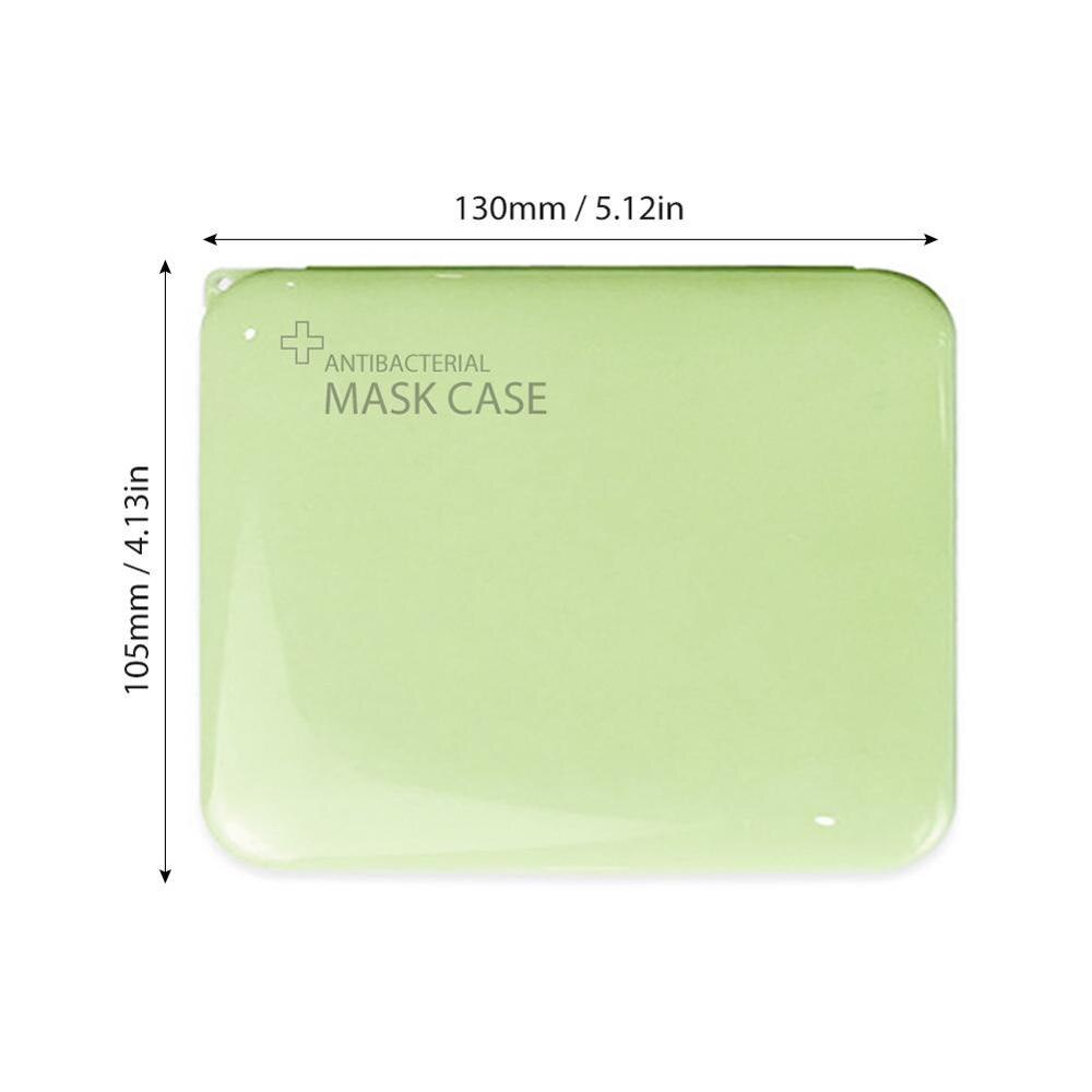 Caja de almacenamiento de mascarilla portátil Ion de plata titular de la máscara de desinfección fundas de caja de máscara guardar máscaras: Green