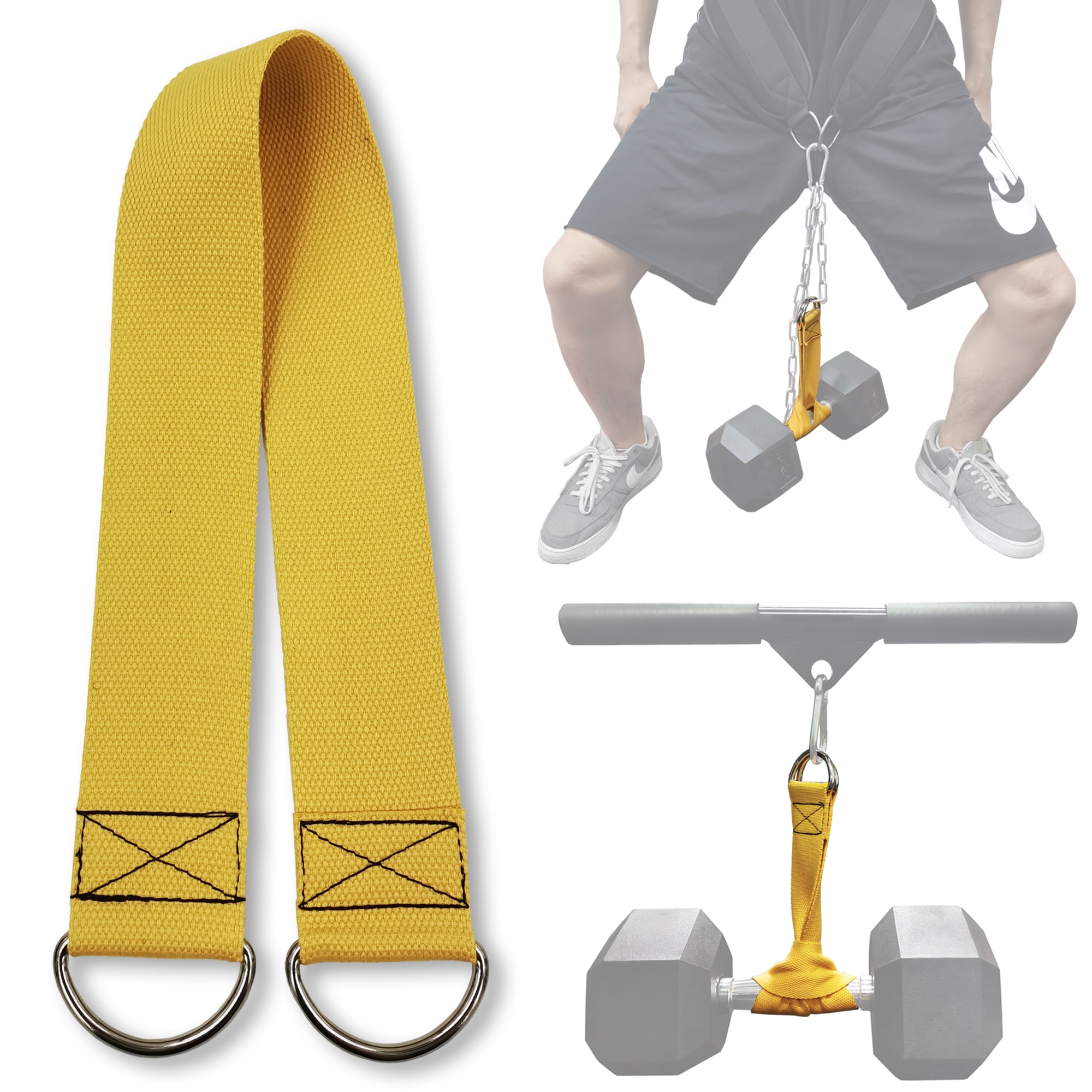 halteres para musculação academia equipamento Cinto de levantamento de peso correia de carregamento para kettlebell haltere treinamento de peso conectar alça webbing acessórios de fitness