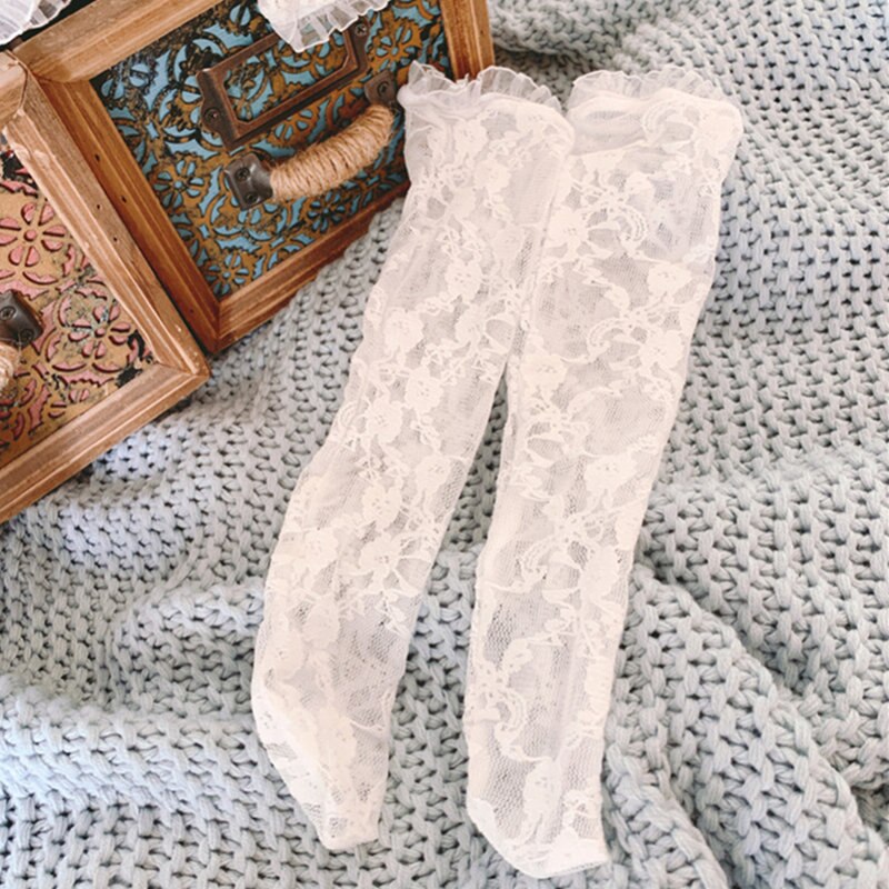 Koronkowe skarpetki dla niemowląt księżniczka dla dzieci kolana wysokie siatki ślubne małe dziewczynki skarpetki wzburzyć kwiatowy LegWarmer skarpetki dla dzieci