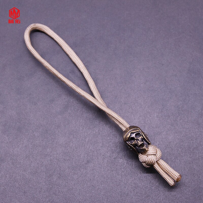 1PC Retro Brass Copper Knife Beads Paracord Beads Devil White Copper Lanyard Pendants Accessories: Khaki