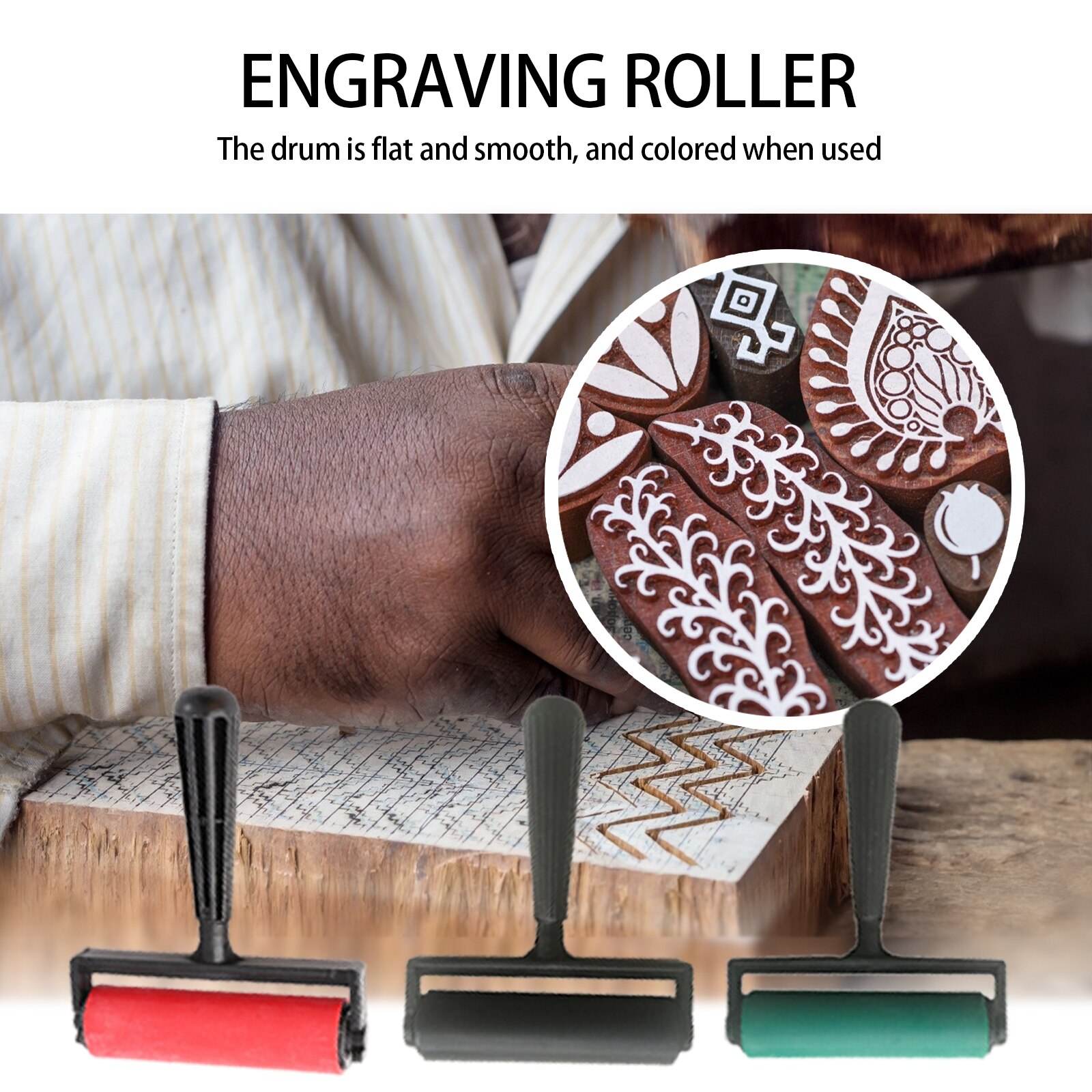 10cm Printmaking Rubber Roller Soft Brayer Craft Projects Ink And Stamping Tools Engraving Roller Art Tool Paint Rollers