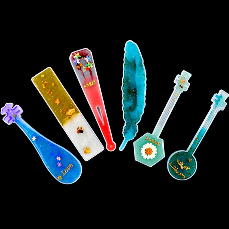 DIY Manual Rectangular Bookmark Mold Crystal Epoxy UV Resin Mold Blank Bookmark Silicone Mold For Resin