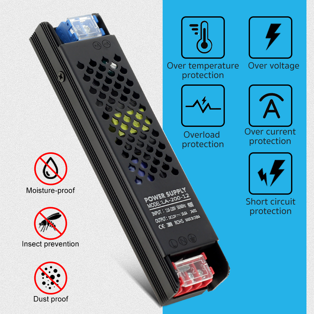 60w 100w 200w 300w 400w led-stripe strømforsyningsadapter driver 110v 220v to 12v 24v ultratynne lystransformatorer
