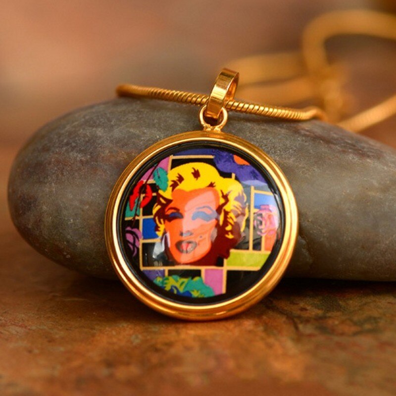 Mirage monroe s cloisonne koru emali 26mm pyöreä kaulakoru riipus naiselle etniseen tyyliin naisen riipus ketjulla