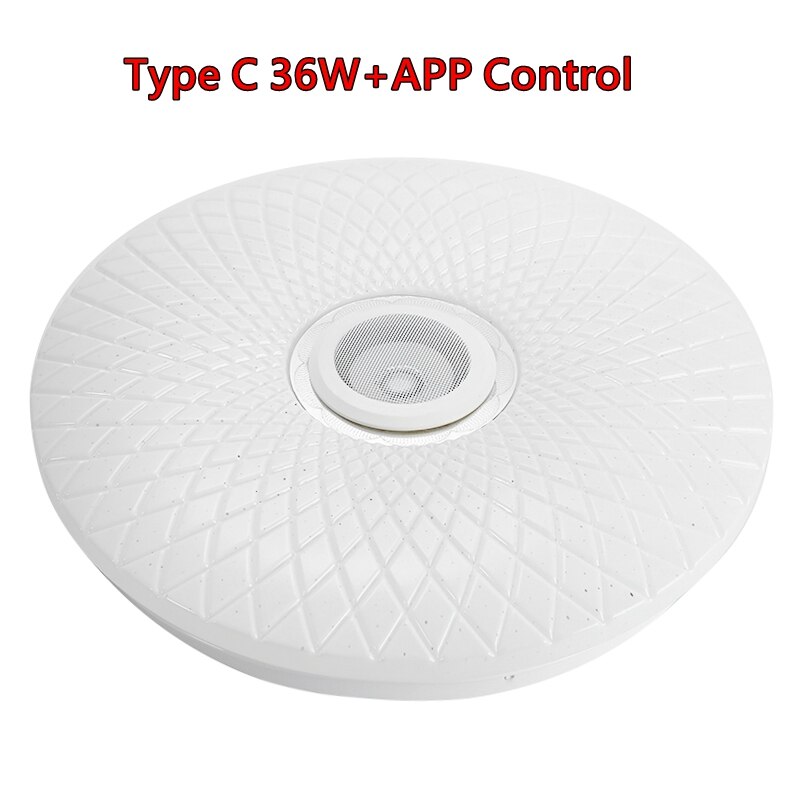 Smart APP + Remote Control LED Bluetooth Speaker Loundspeaker Player with RGB Dimmable Ceiling Light Panel Lamp For Kids Bedroom: C 36W APP Control