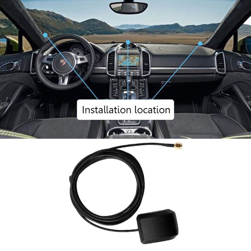 Bil gps modtager sma conector 3m kabel antenne bil auto antenne adapter til dvd navigation nattesyn kamera – Grandado