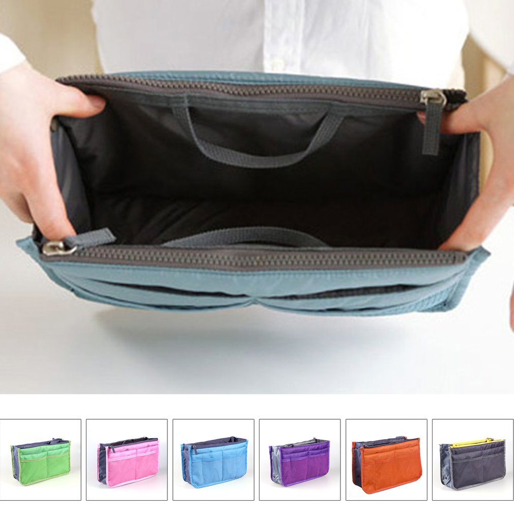 Organizer Insert Bag Women Nylon Travel Insert Organizer Handbag Purse Large liner Lady Makeup Cosmetic Bag Female Tote