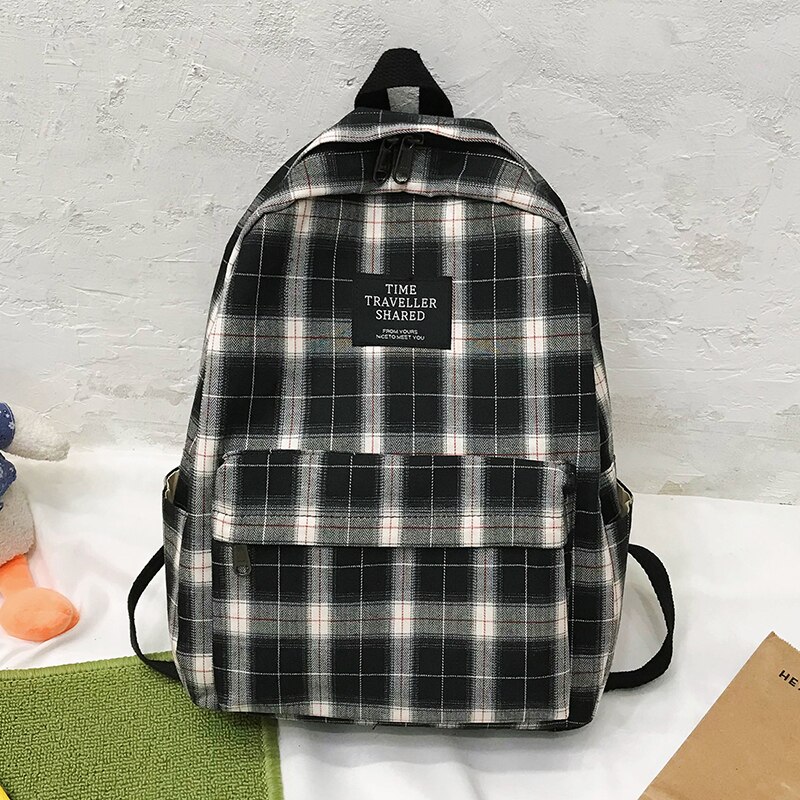 Eenvoudige Gestreepte Rugzakken Vrouwen Leuke Student Plaid Schooltas Voor Tiener Meisjes Harajuku Vrouwelijke Mode Reizen Laptop Rugzak