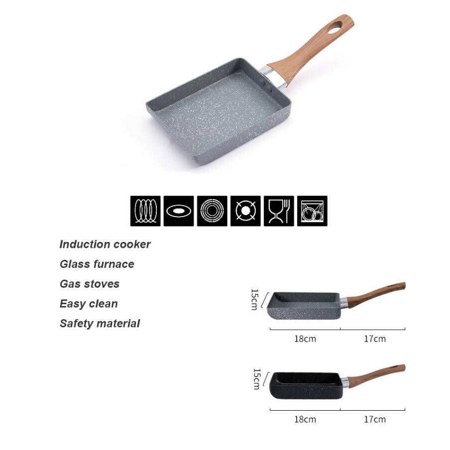 Aleación japonesa de aluminio Tamagoyaki sartén para tortilla antiadherente sartén freír huevo recipiente de panqueque utensilios de cocina tortilla Waffles