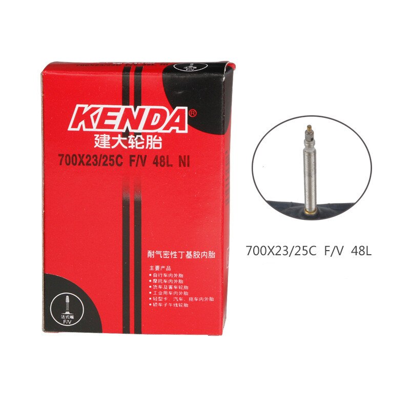 KENDA chambre à air de vélo pour vélo de voyage de route 700*23/25C 700*28/32C 700*35/43C AV/FV pièces de vélo chambre à air en caoutchouc butyle: 700x23-25C FV 48L