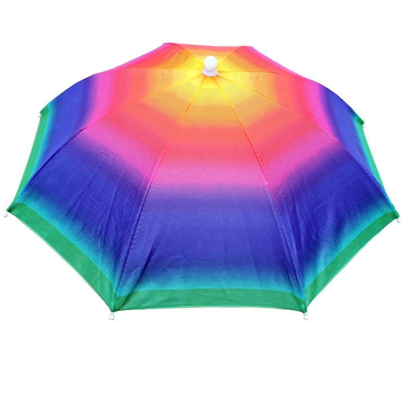 Chapeau de pluie Portable, parapluie pliant d'extérieur, pare-soleil de pêche, Anti-UV, couvre-chef de Camping, casquette de plage, accessoire: Beige
