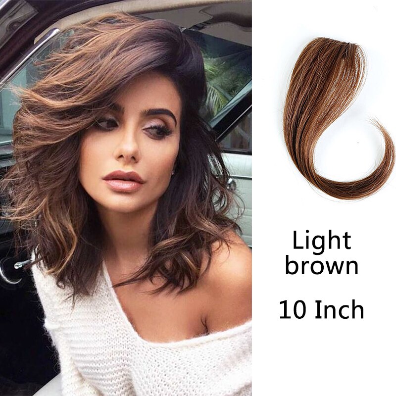 HOUYAN-perruque frange longue femme 25-30cm | clip de cheveux, frange frontale étendue, cheveux naturels: ZF1023-2I30 / 1 PC