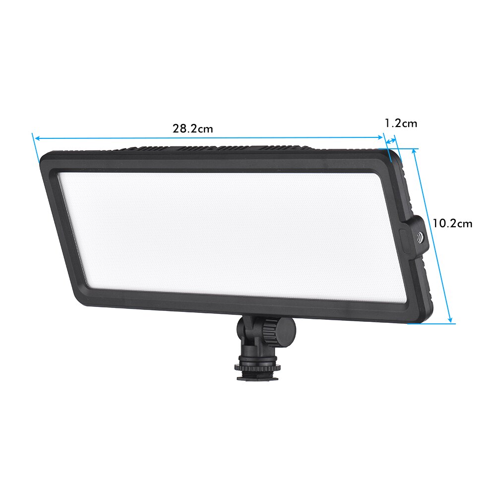 Andoer Super Slim LED Video Light Panel 3200K-5600K Bi-Color Dimmable Brightness with Cold Shoe Mount for Canon Nikon Sony DSLR