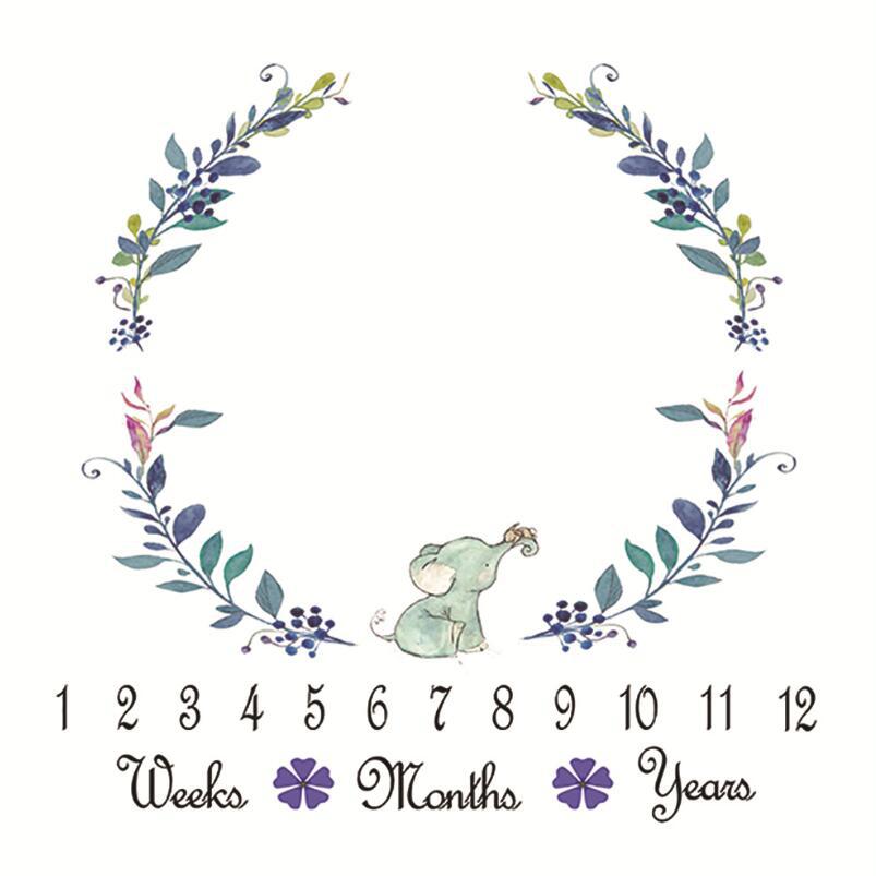 100*100 Cm Cartoon Baby Milestone Foto Props Achtergrond Dekens Spelen Matten Achtergrond Doek Kalender Foto Accessoires: 6