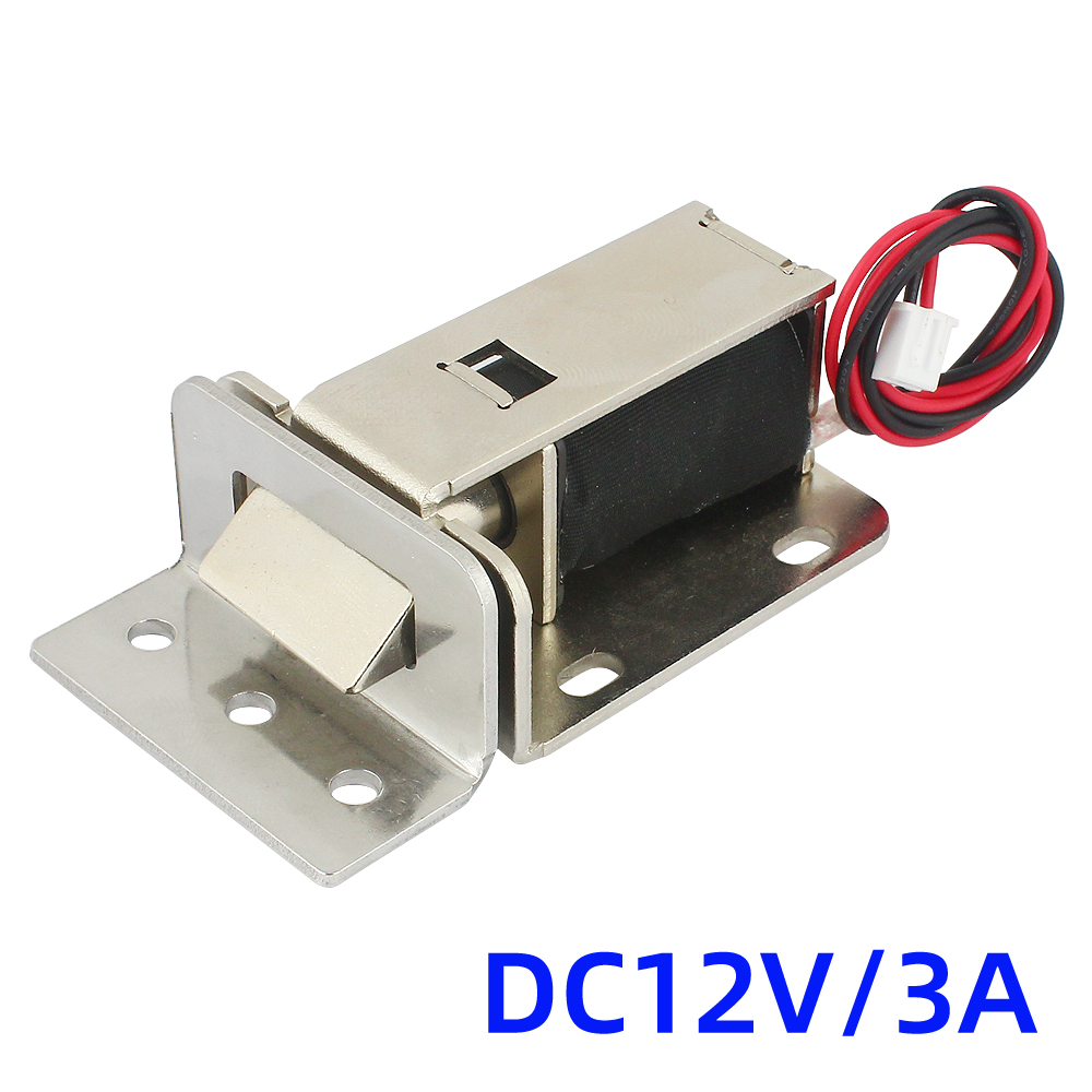 DC12V24V electromagnetic lock thickened electric lock door lock access control electric lock resistance to 150KG pulling force: black