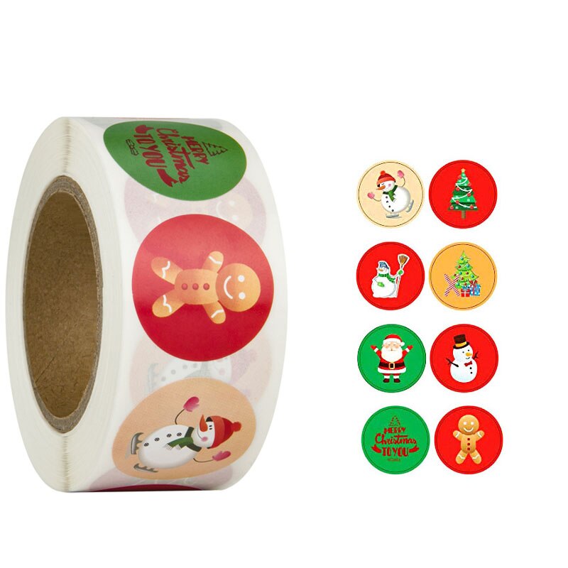 Merry Christmas DIY Handmade Sticker Package Thank You Label Sealing Stickers Party Festive Decor Supplies Children Adult: A7