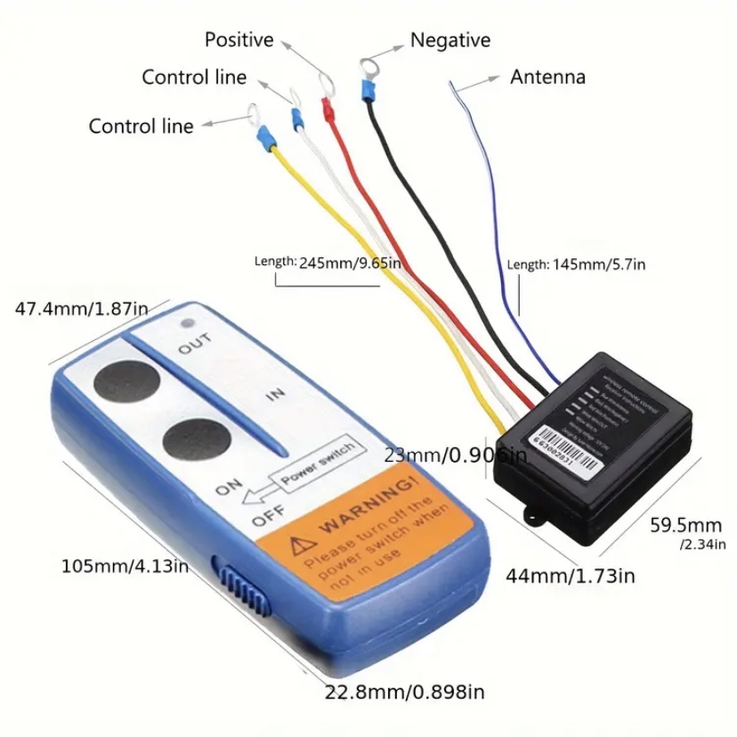 2.4G Dual wireless remote control Switch Set Easy to Install Durable Winch Remote Control Spare Parts for Truck Vehicle UTV ATV