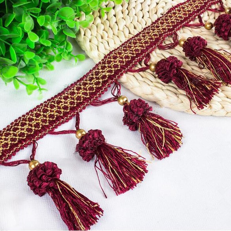 Rideau à franges avec des perles en cuivre en métal de 1M, bricolage soi-même, pour robe latine, rideau de vêtement, accessoires de couture décoratifs, ruban d'habillage