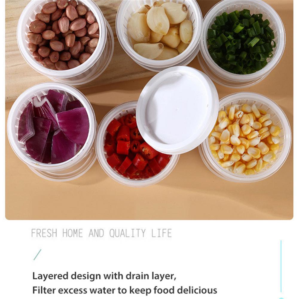 Drain Fresh Box Kitchen Refrigerator Fresh-Keeping Box Fruit Vegetable Drain Crisper Transparent Storage Containers With Lid