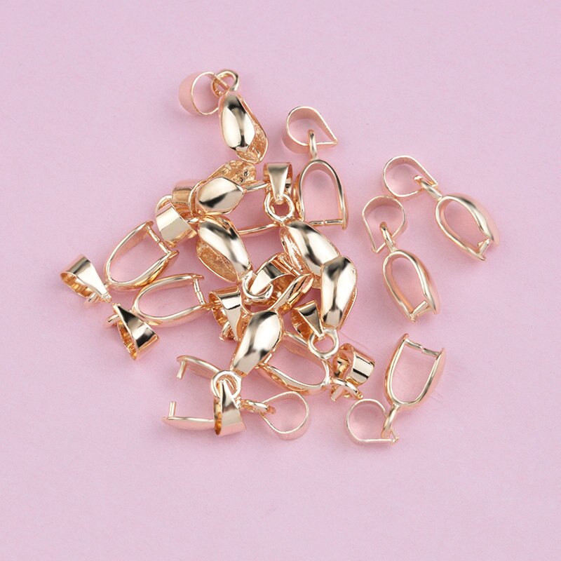 10 stücke 4x15mm Kupfer Anschlüsse Anhänger Umklammert Haken Clips Kautionen kupfer Samen Schnalle Für DIY Handgemachten Schmuck, der 4 farben: KC gold