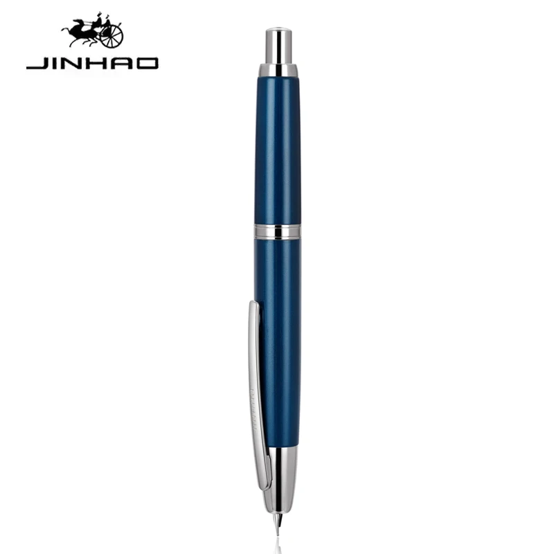 JINHAO 10 pluma estilográfica de prensa, punta retráctil EF/F de Metal con Clip, convertidor de pluma de tinta para escribir, suministros escolares, papelería PK A1 A2: YELLOW / XF